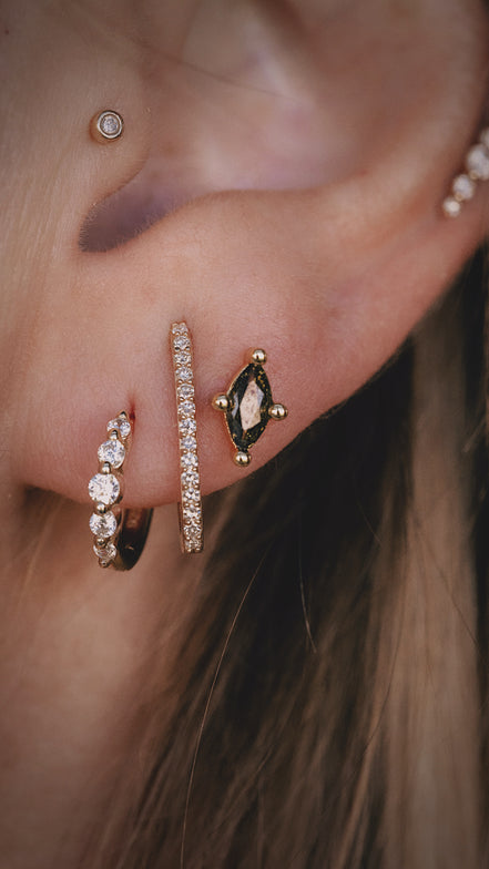 Noir Marquise Studs