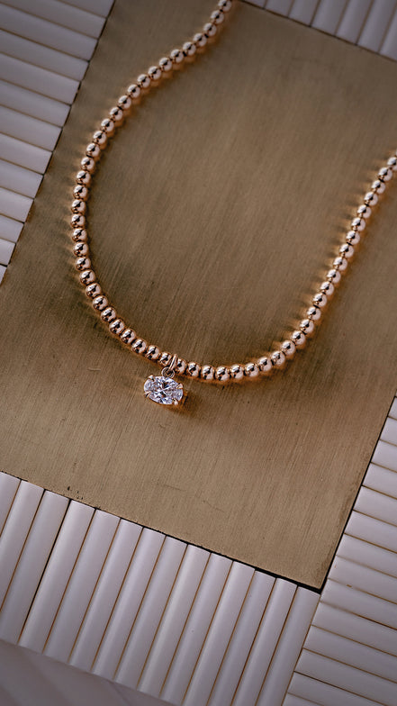 14kt Lab Diamond Oval Pendant