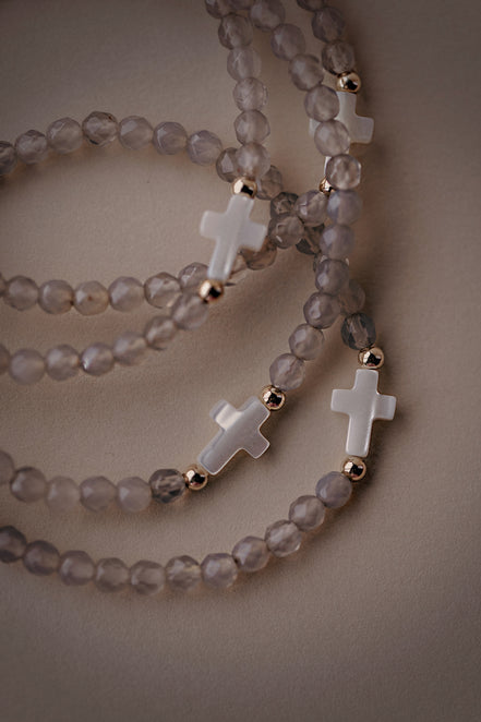 Agate Cross Bracelet