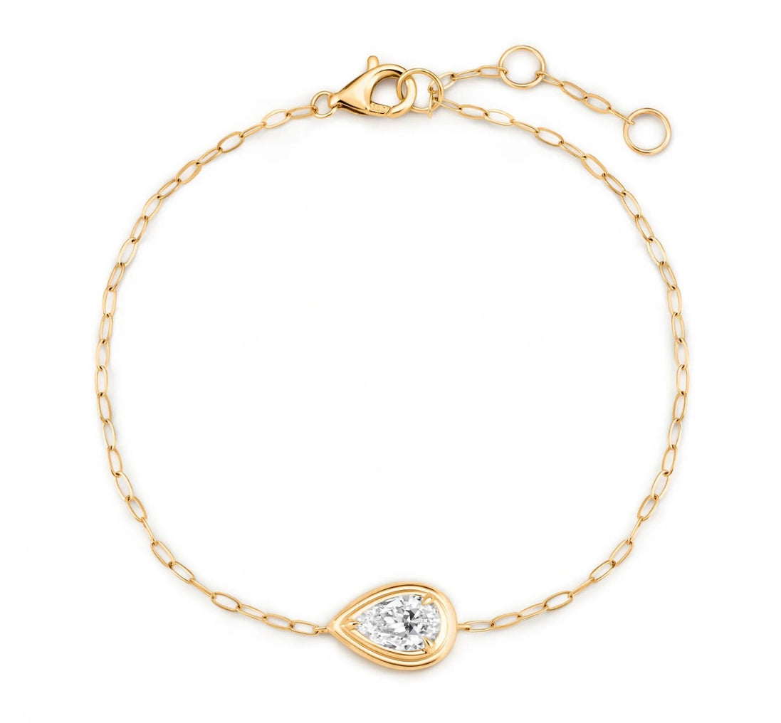 Claw Set Pear Lab Diamond Bracelet