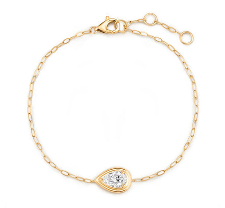 Claw Set Pear Lab Diamond Bracelet