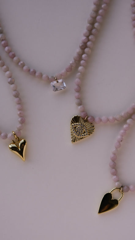 Pink Opal Charm Necklace