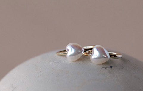 Pearl Heart Hoop Earring