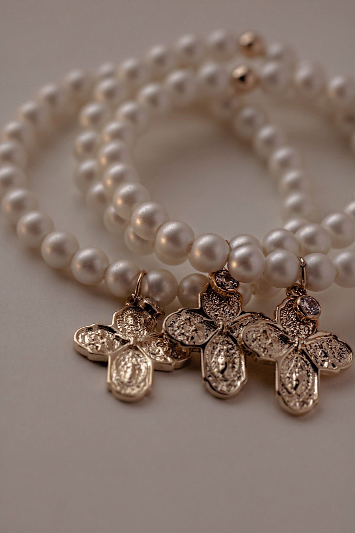 Pearl Cross Bracelet