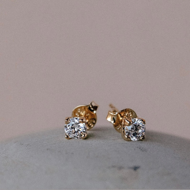 Dainty CZ Stud Earrings