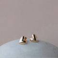 Asymmetrical Puffy Heart Stud