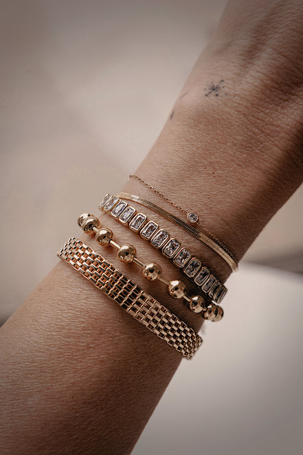 The Emery Emerald Bezel Tennis Bracelet