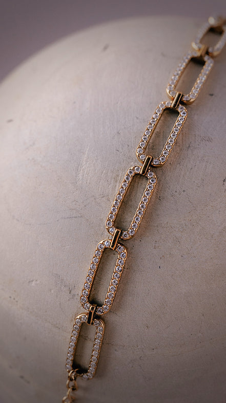 Pave Paperclip Bracelet - The Neon Cactus Studio