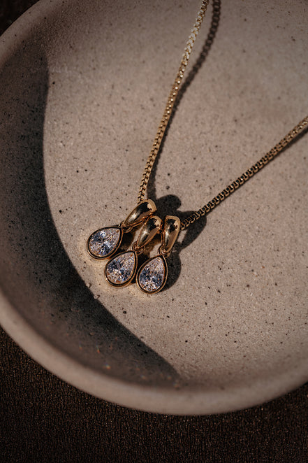 Triple Pear Drop Necklace