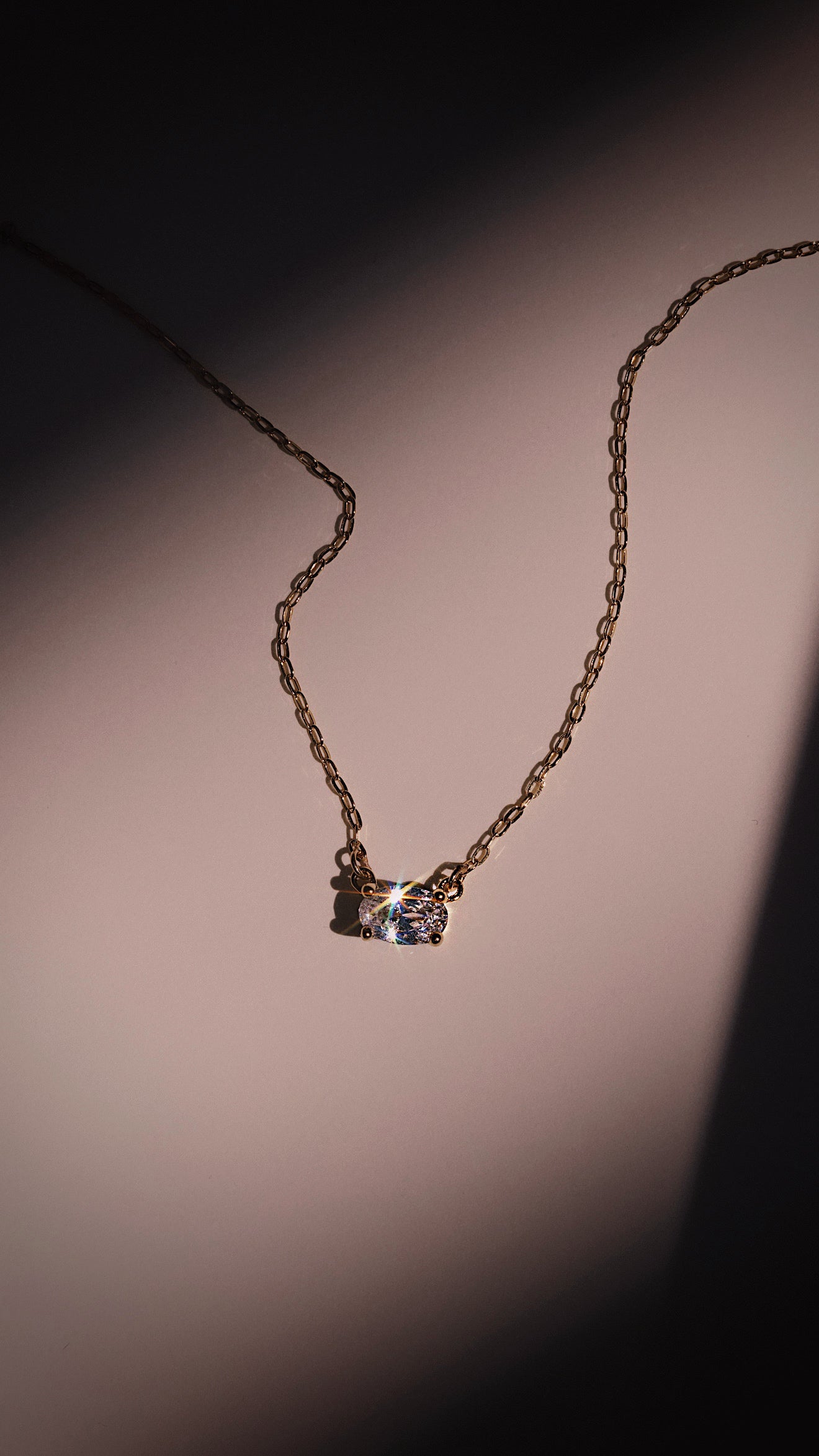 East West Dainty Oval Necklace