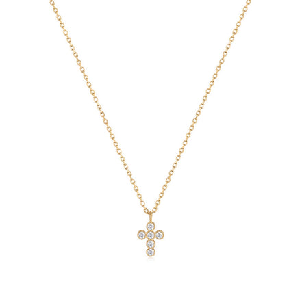 Petite Lab Grown Diamond Cross Necklace