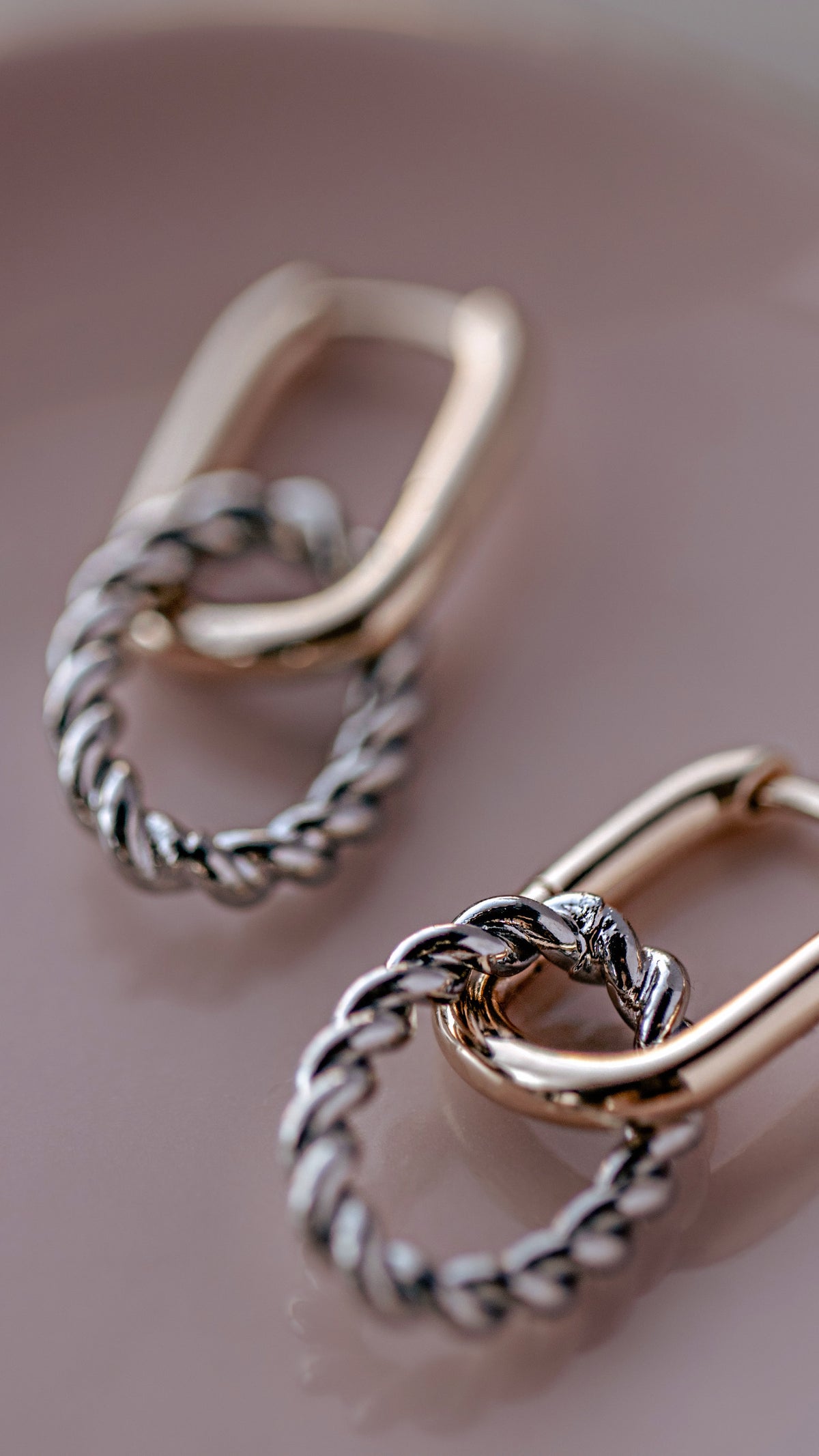 Mixed Metal Twisted Earring