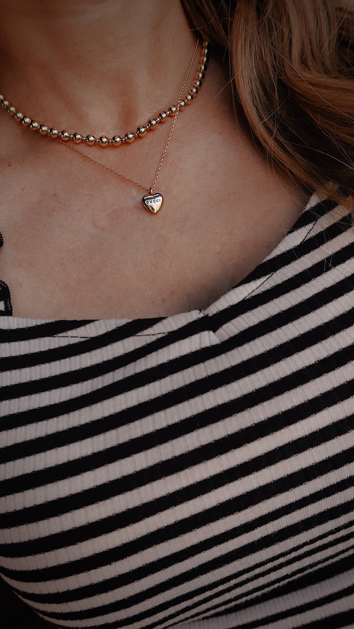 Mini Upcycled Gucci Heart Necklace