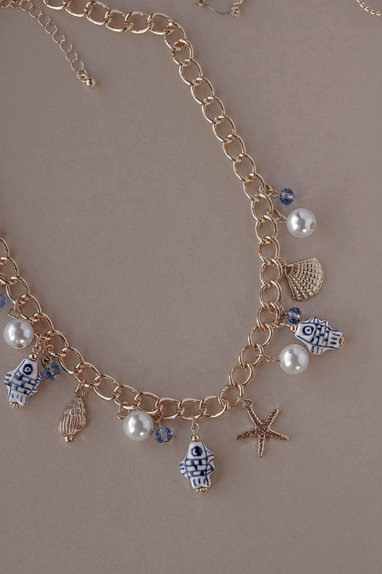 Blue Lagoon Charm Necklace