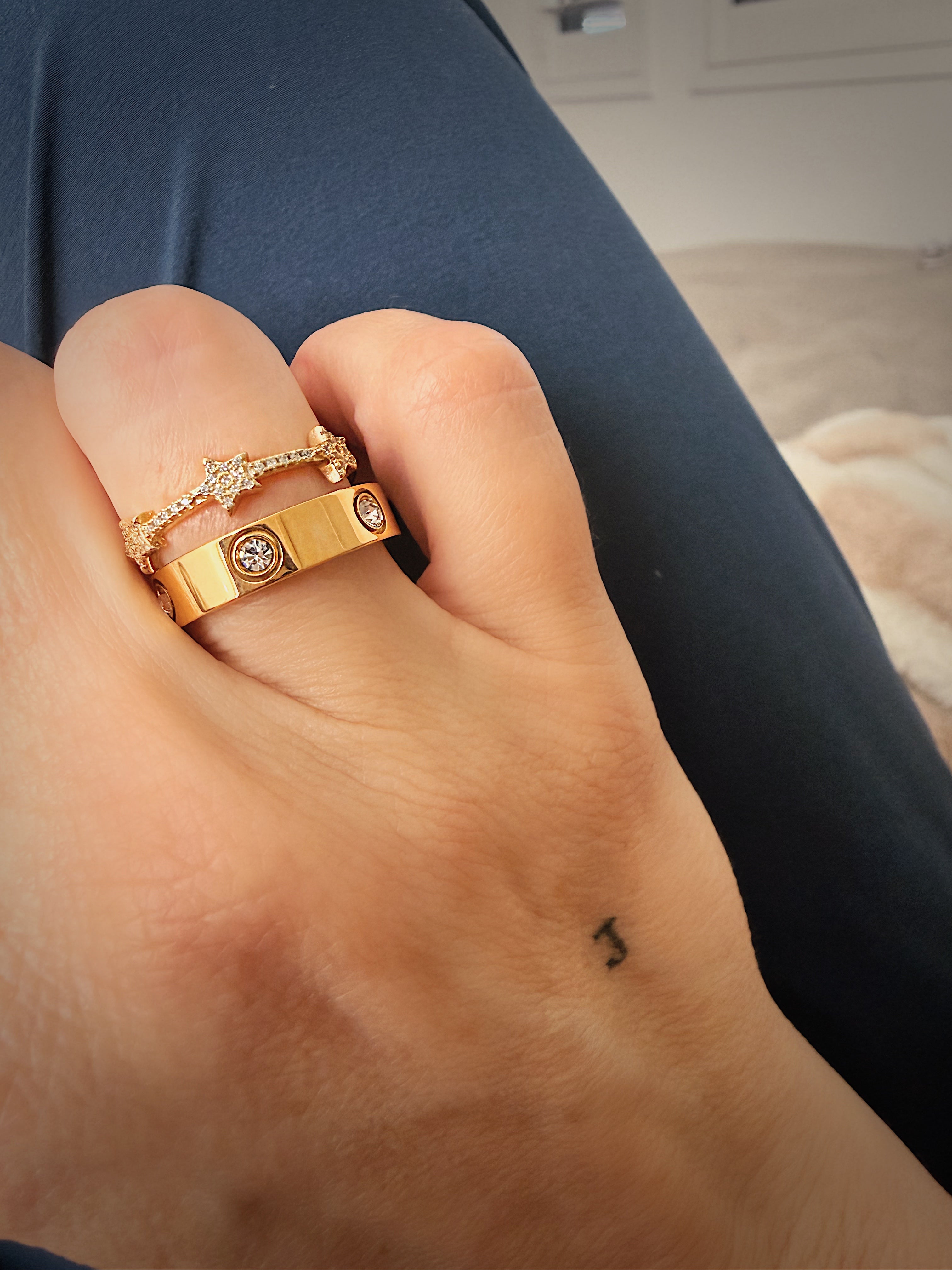 CZ Cigar Band Ring