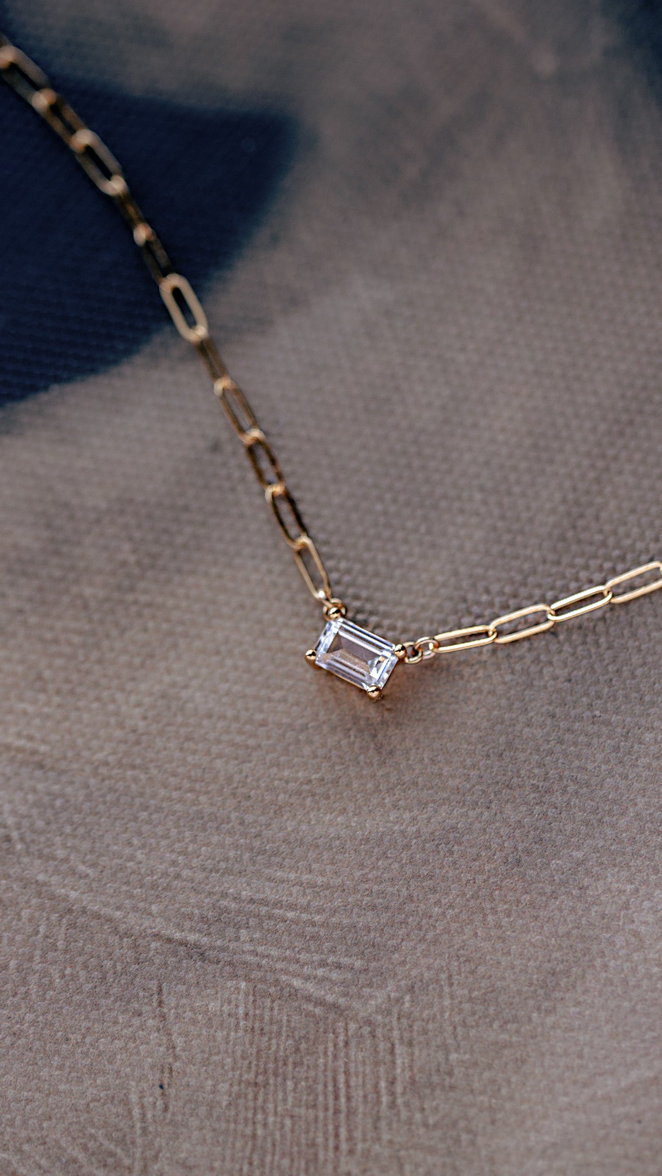 Emerald CZ Chain Necklace