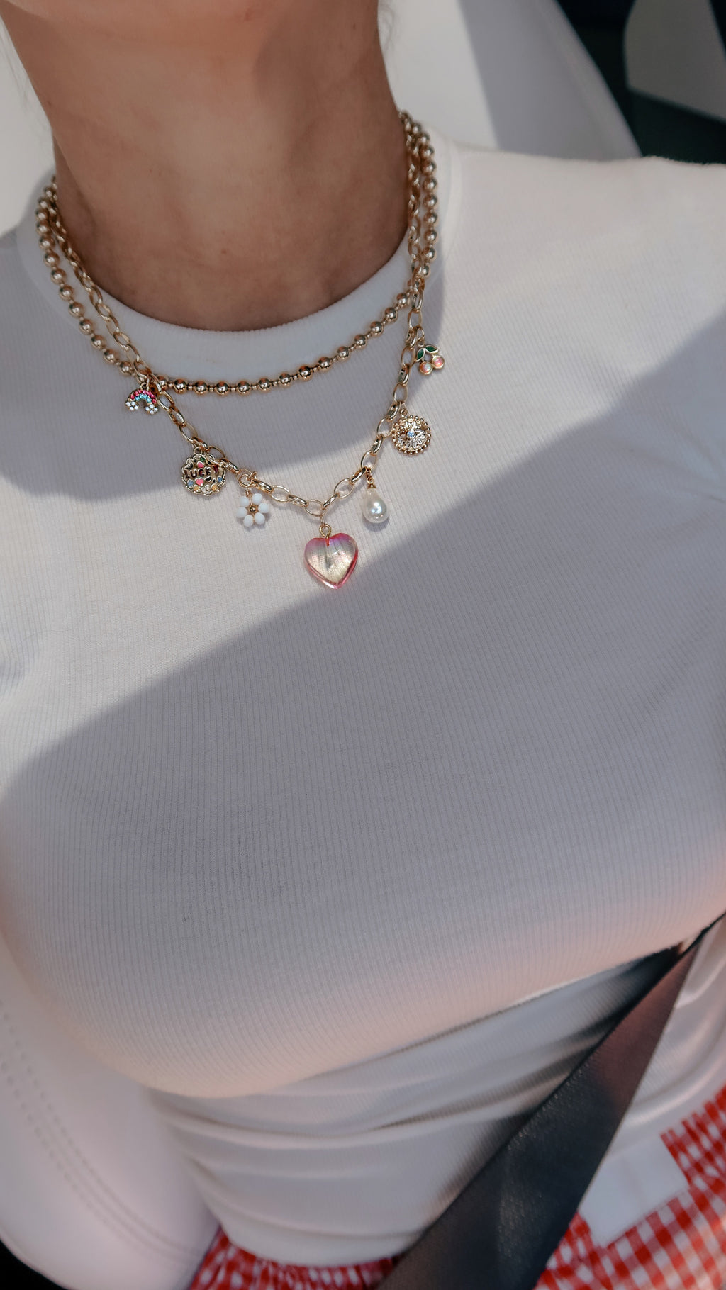 Limited Edition Charm Necklace - Pink Crystal Heart