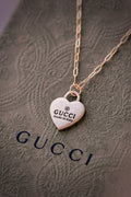 Medium Upcycled Gucci Heart Paperclip Necklace