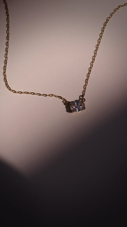 East West Dainty Oval Necklace