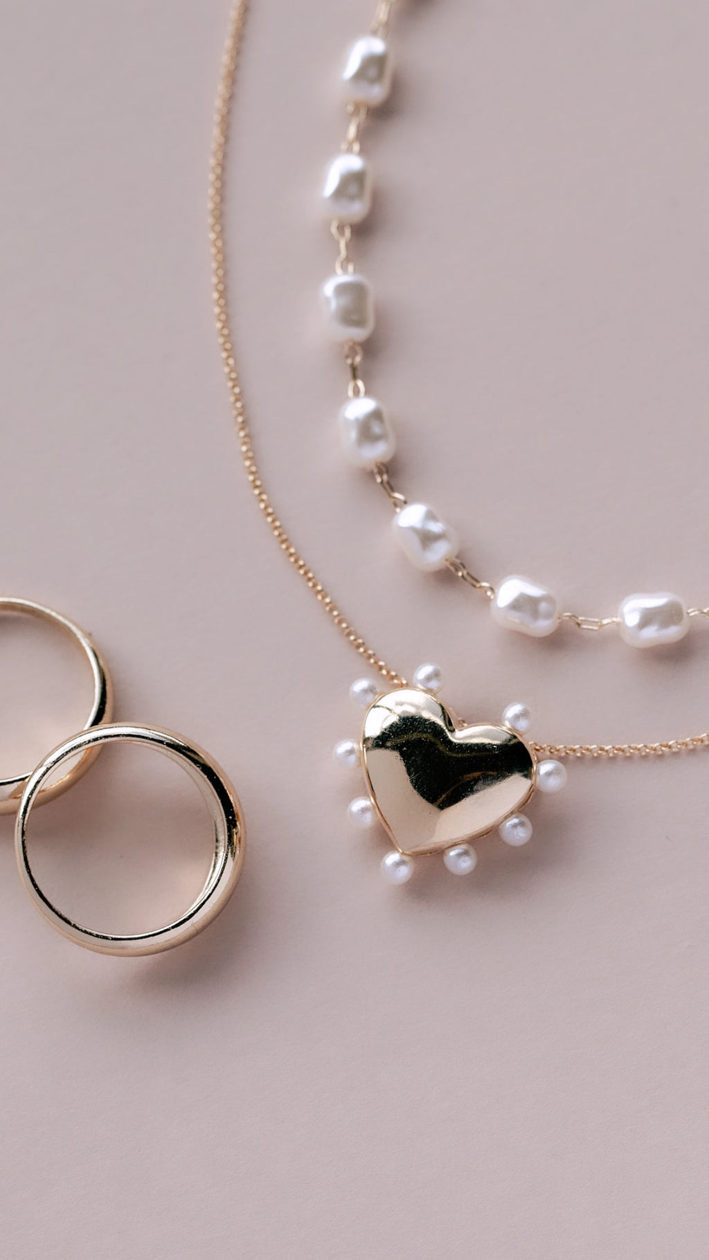 Puffy Pearl Heart Necklace