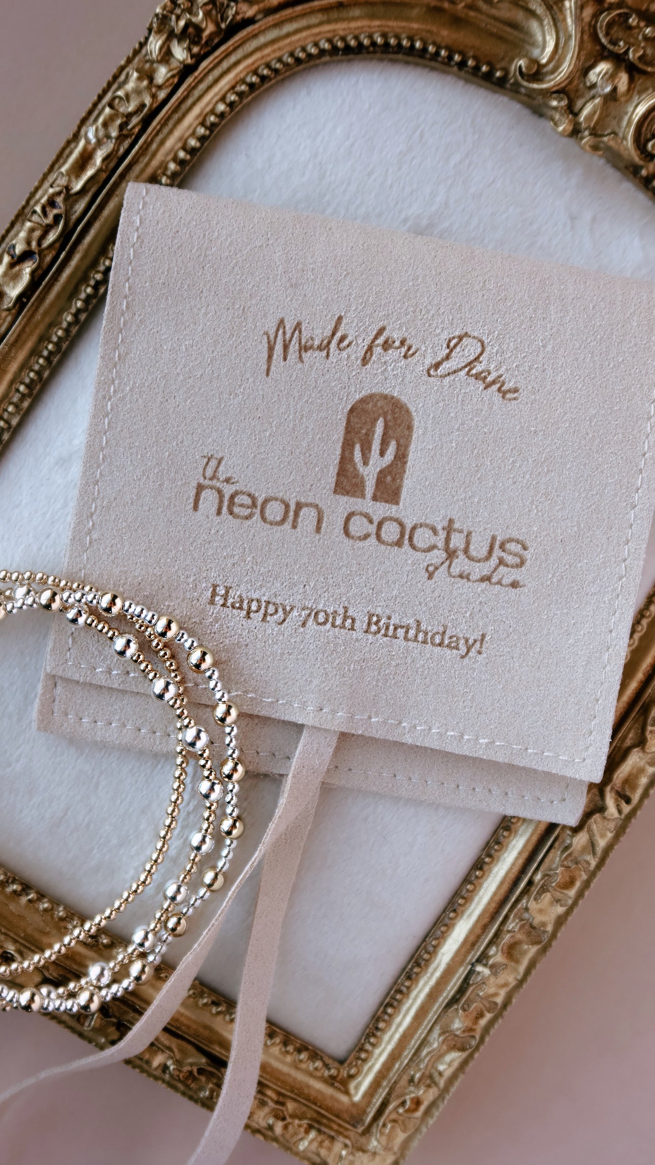 Engraved Felt Jewelry Pouch - The Neon Cactus Studio