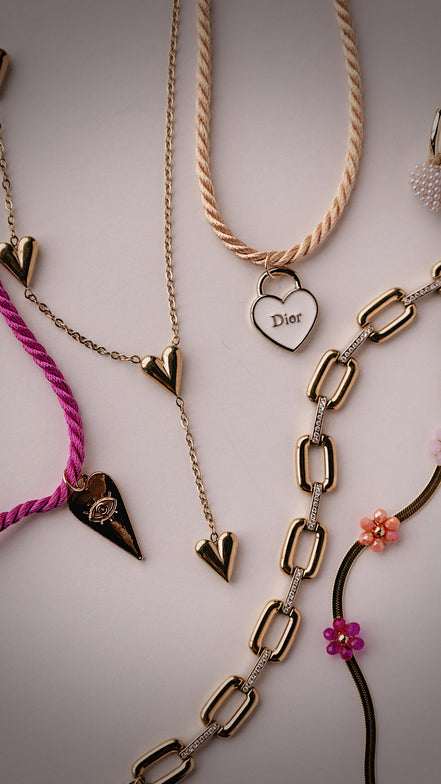 Falling Hearts Lariat Necklace