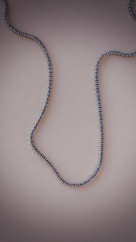 Sterling Silver CZ Tennis Choker