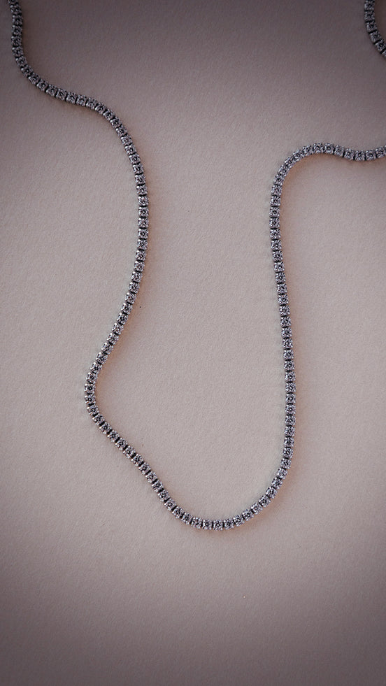 Sterling Silver CZ Tennis Choker