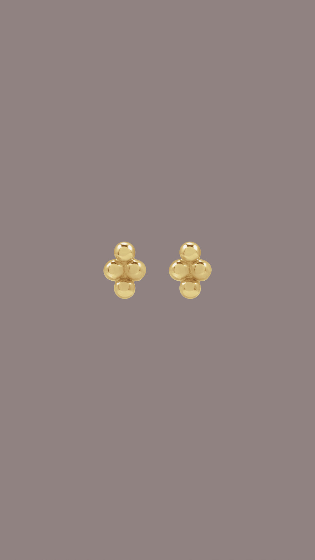 14kt Dainty 4 Bead Stud