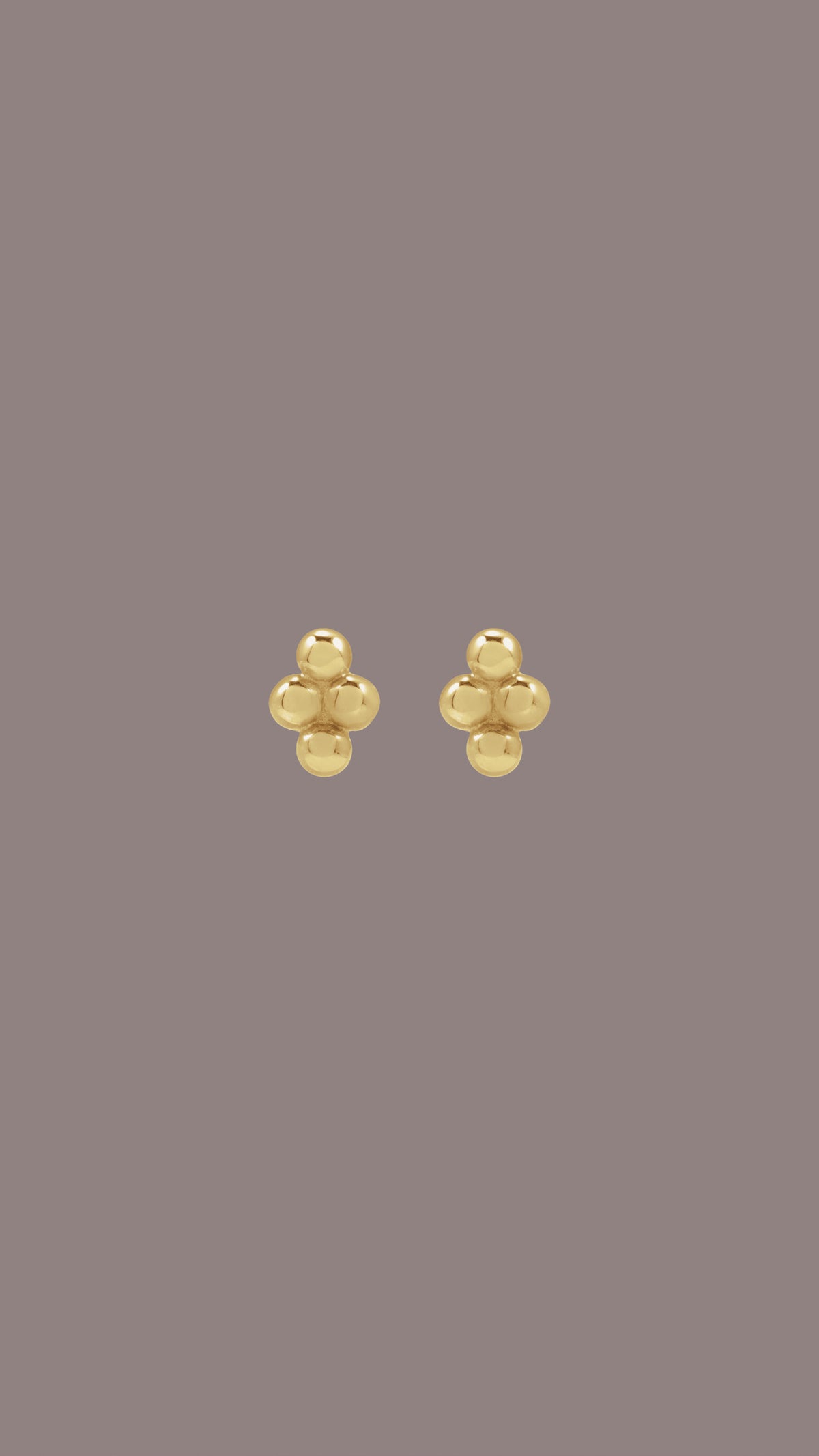 14kt Dainty 4 Bead Stud