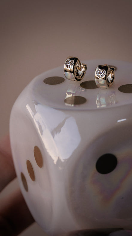 CZ Heart Huggies - The Neon Cactus Studio