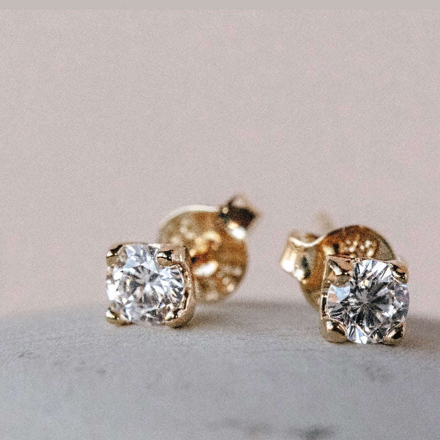 Dainty CZ Stud Earrings