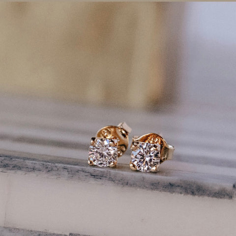 Dainty CZ Stud Earrings