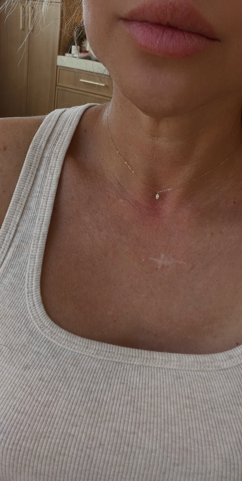 Itty Bitty Marquise Lab Diamond Gold Necklace