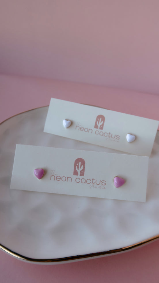 Enamel Heart Studs
