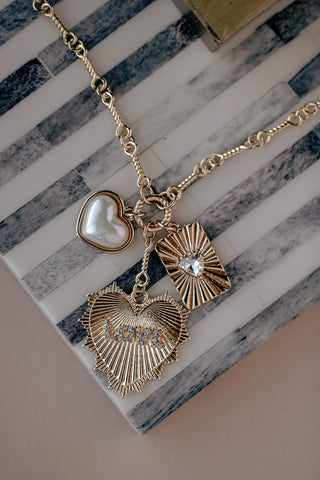 Heart Trio Charm Necklace