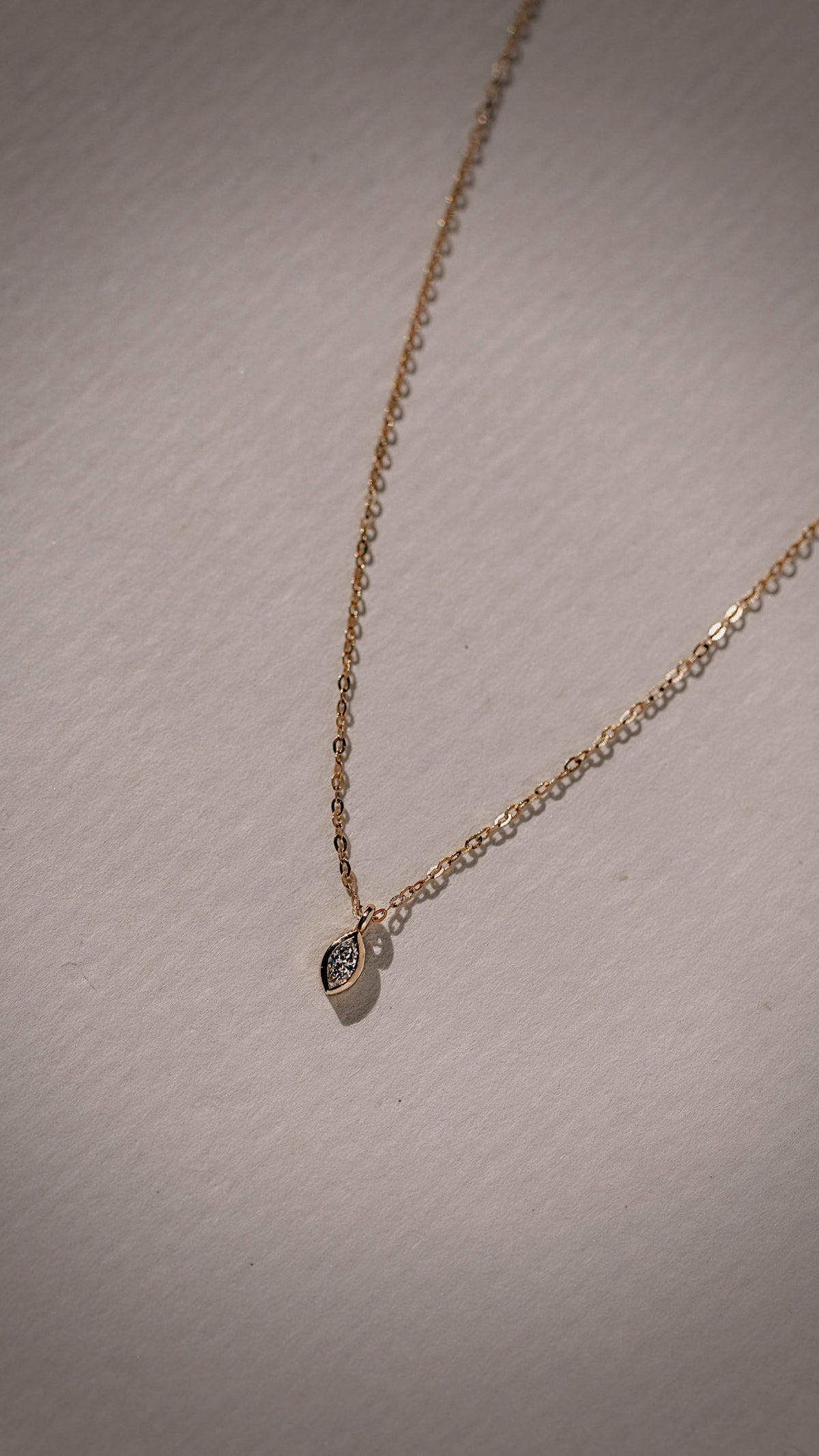 Itty Bitty Marquise Lab Diamond Gold Necklace