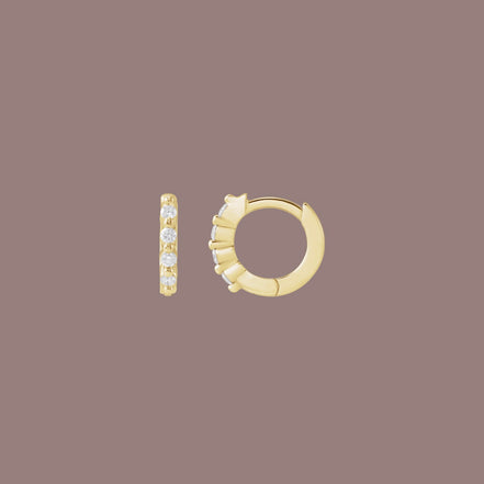 14kt Gold Diamond Huggies