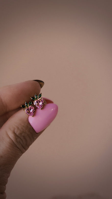 Crystal Strawberry Studs