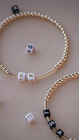 Floating Initial Bar Bracelet