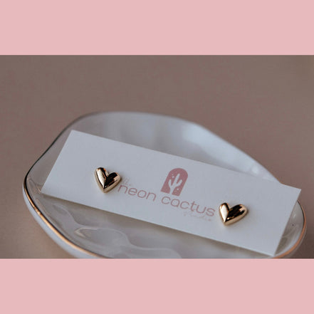 Asymmetrical Puffy Heart Stud