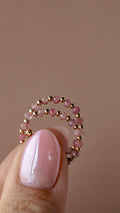 Pink Tourmaline Beaded Ring