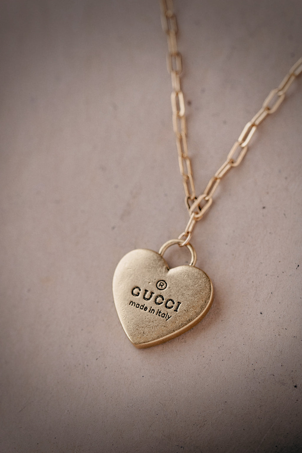 Large Upcycled Gucci Heart Necklace