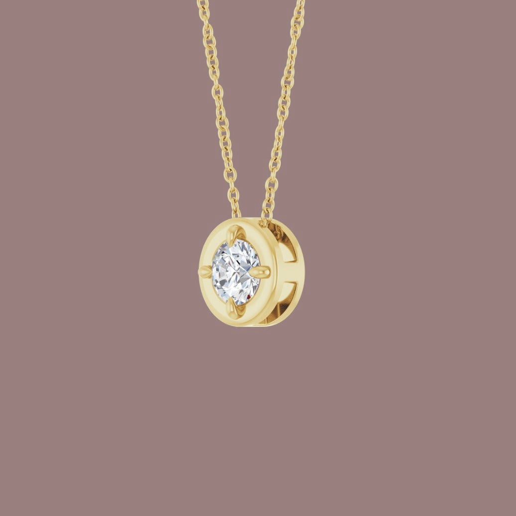 Bezel Diamond Necklace