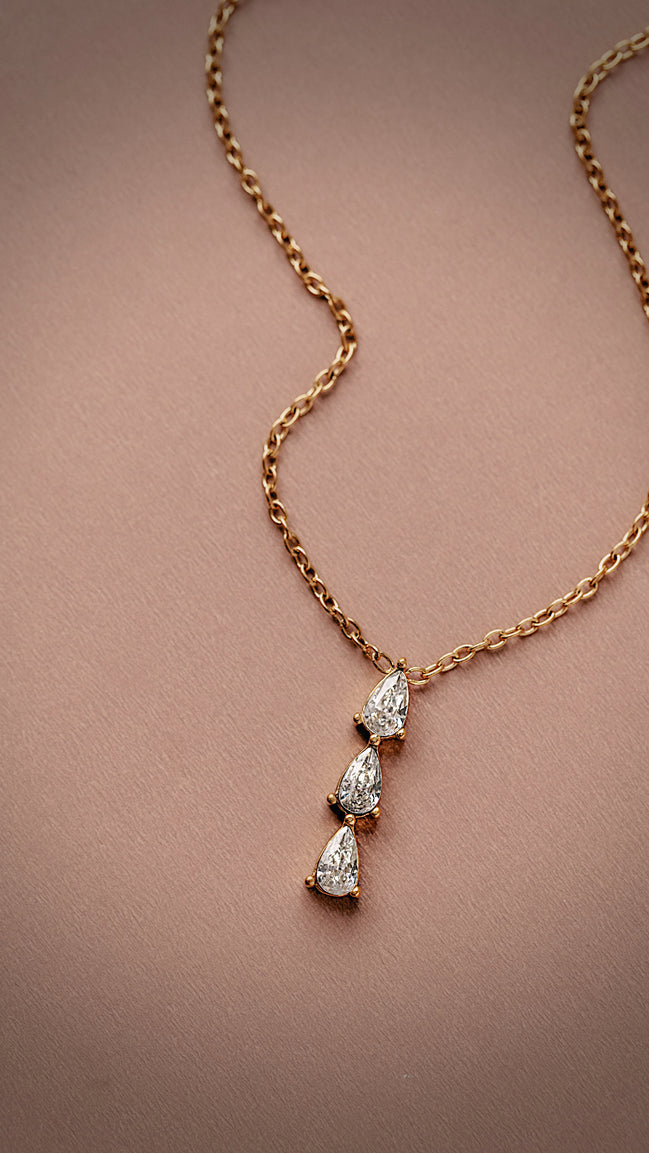 Monsoon Triple Pear Drop Necklace