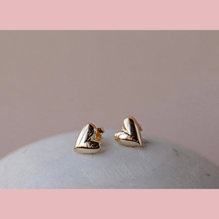 Asymmetrical Puffy Heart Stud