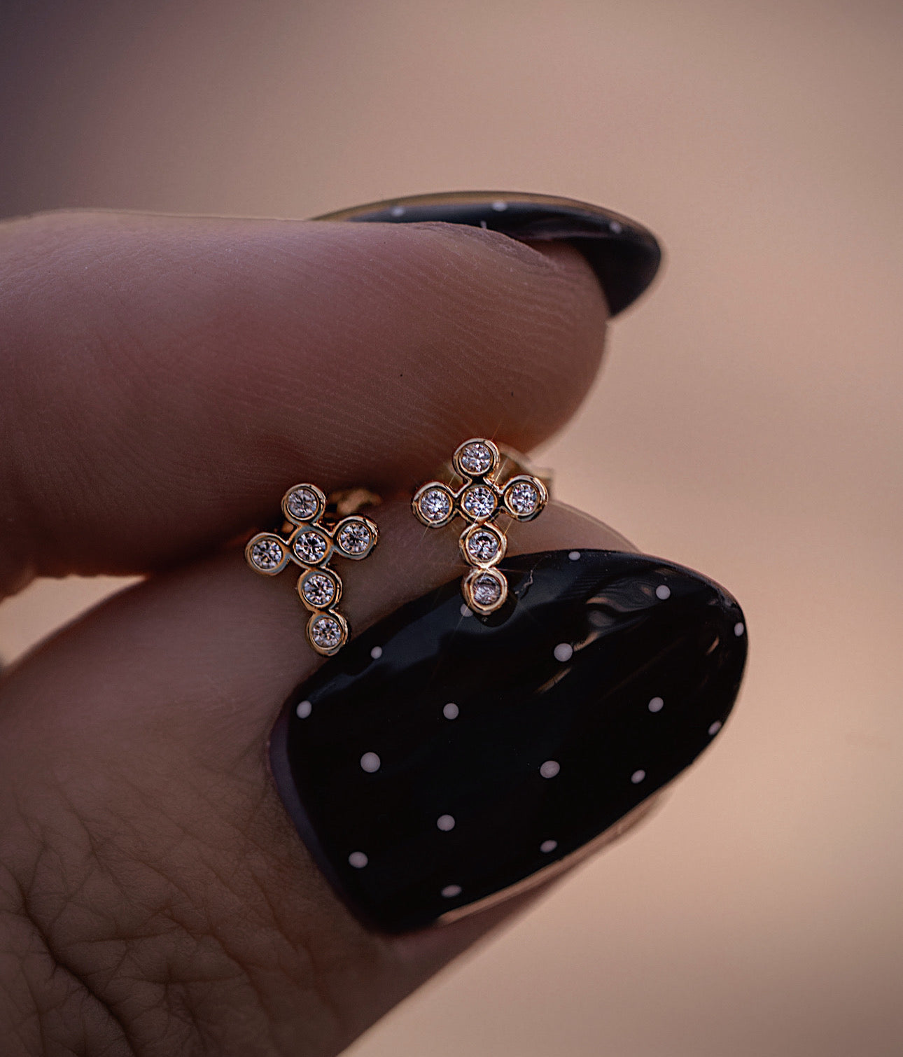 Bezel Cross Studs - The Neon Cactus Studio