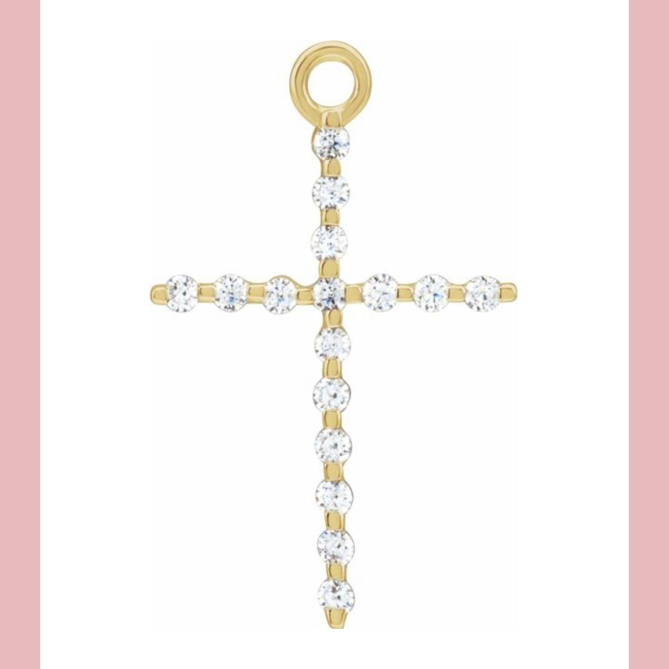 Solid Gold Diamond Cross Necklace - The Neon Cactus Studio