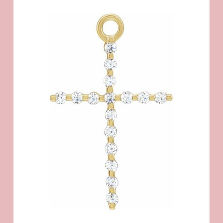Solid Gold Diamond Cross Necklace - The Neon Cactus Studio