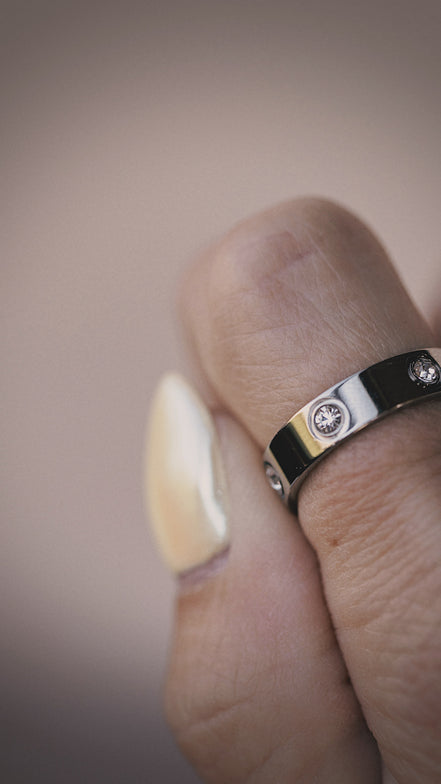 CZ Cigar Band Ring